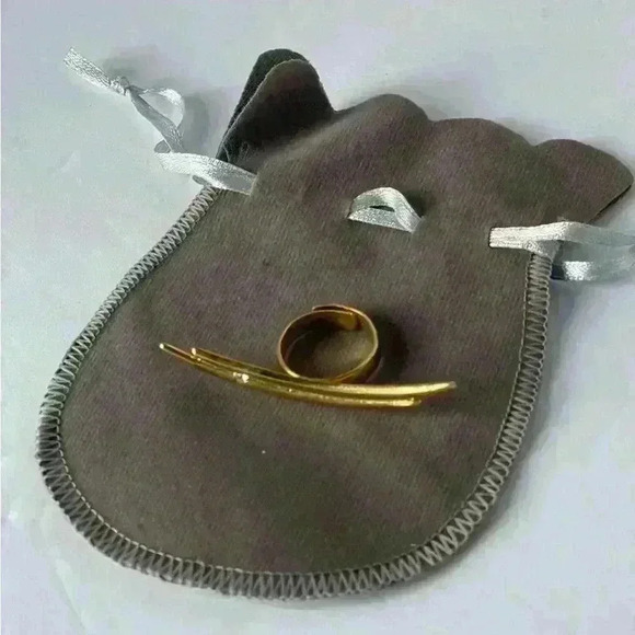 Long Golden Ring with a Tiny Bling - Picture 4 of 5